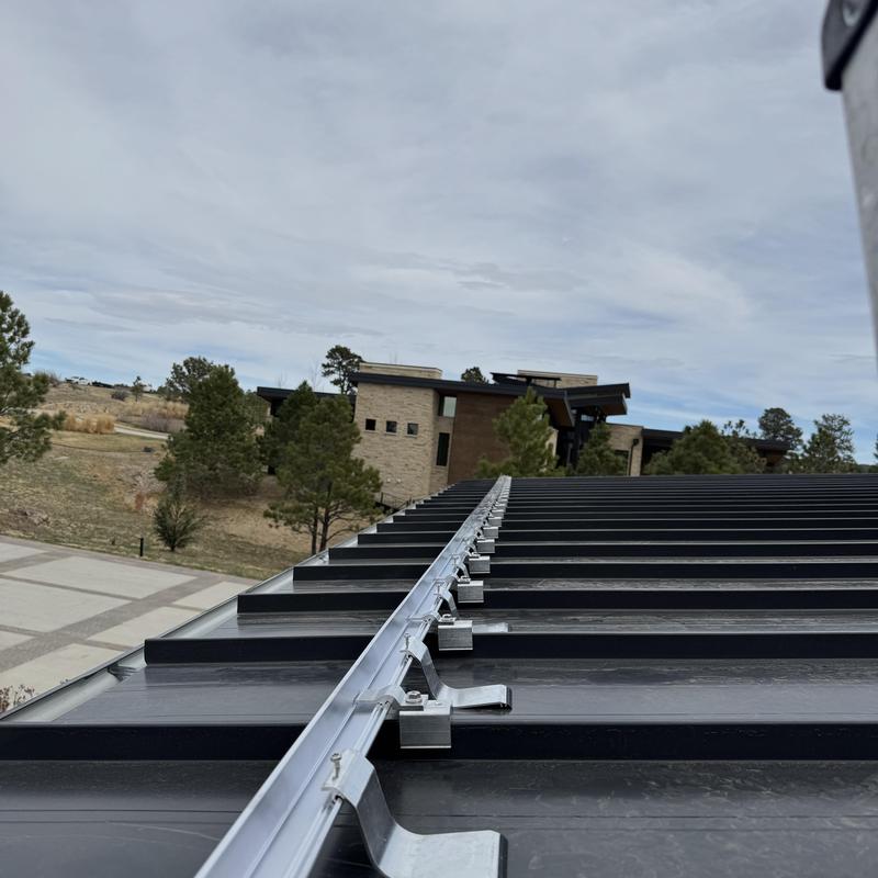 S-5 SnoStop snow fence installation on metal roof S-5 SnoStop snow fence installation on metal roof