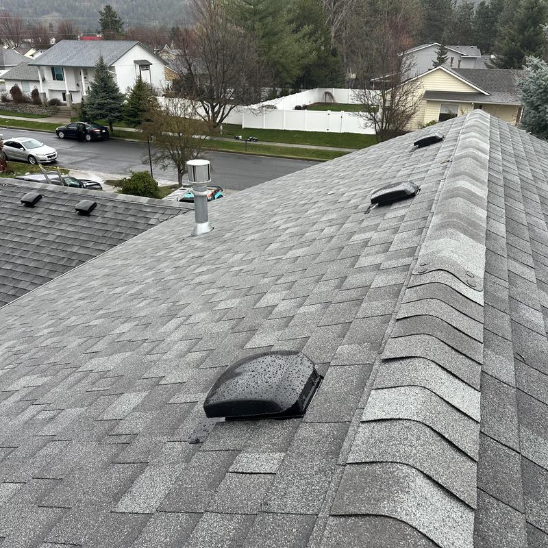 New shingle roof with blended six-year-old shingles
