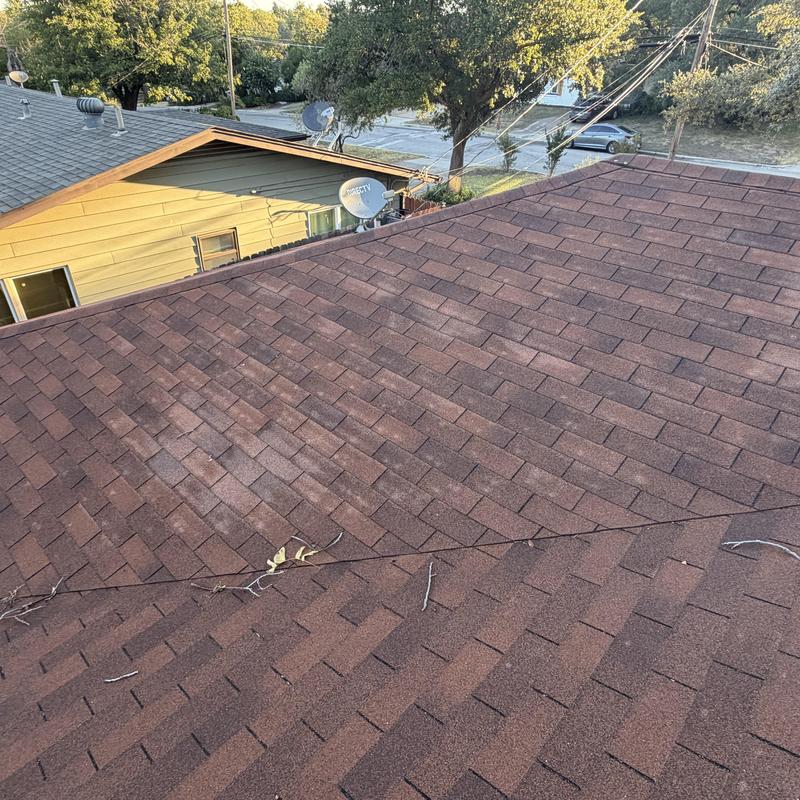 Asphalt shingle roof inspection on Fort Worth home