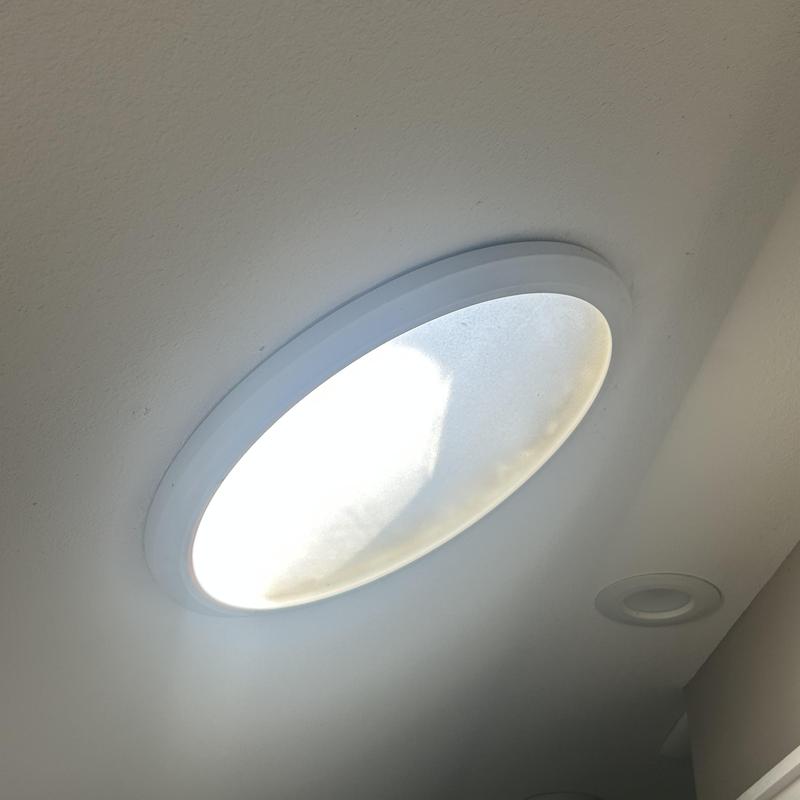 Ceiling solar tube diffuser with natural light glow