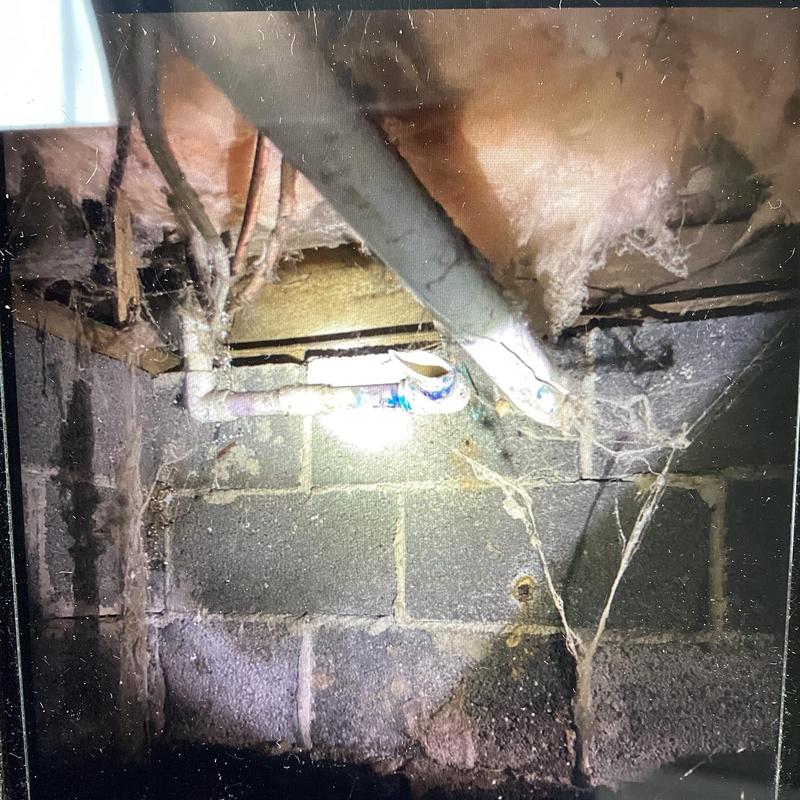 Main water supply pipe with new fitting and insulation