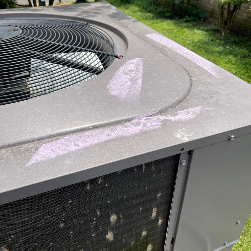 Air conditioner coil with dirt and corrosion buildup