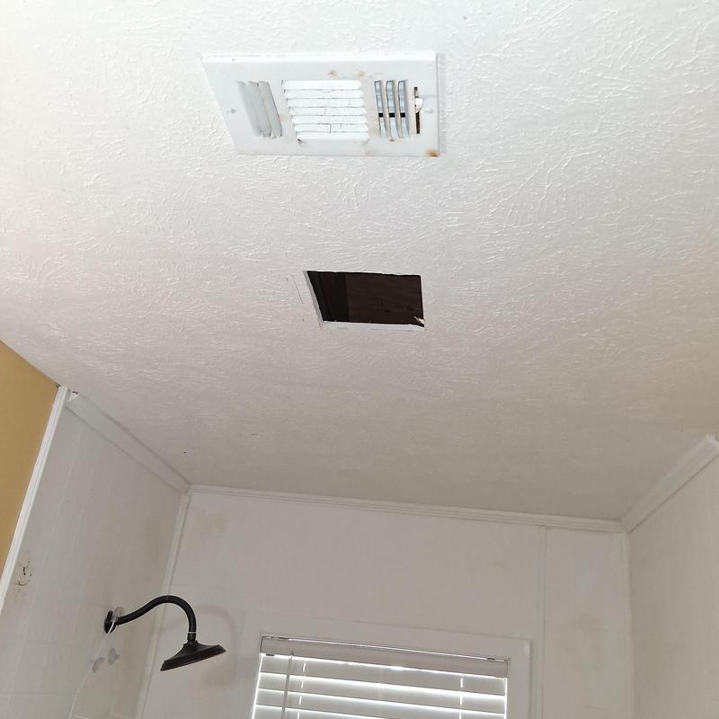Exhaust vent fan ceiling installation with old wiring