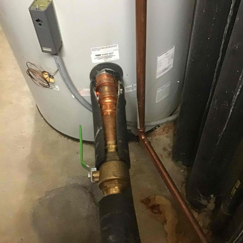 200 gallon holding tank pipe and valve connection