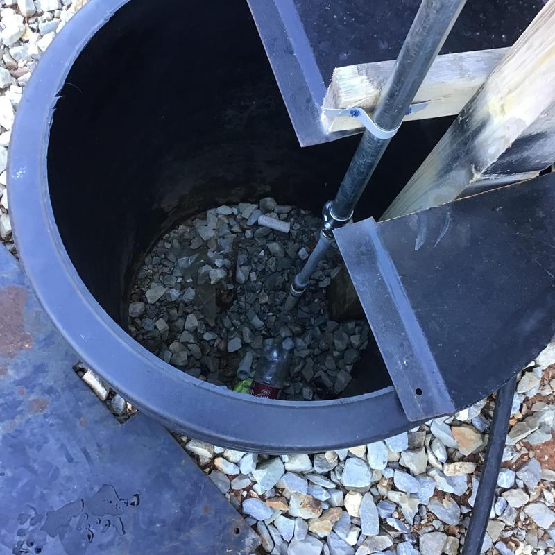 Free standing bib pipe installation in gravel pit