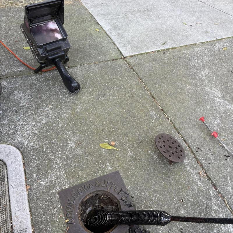 Sewer line camera inspection with hydro jetting tools