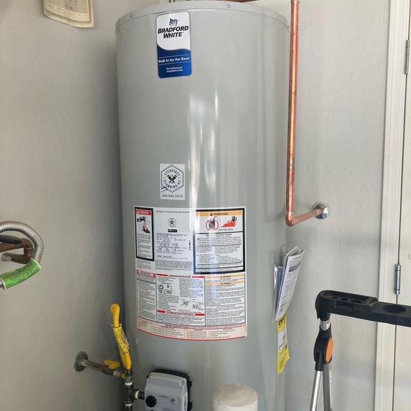 Bradford White 50-gal gas water heater installed