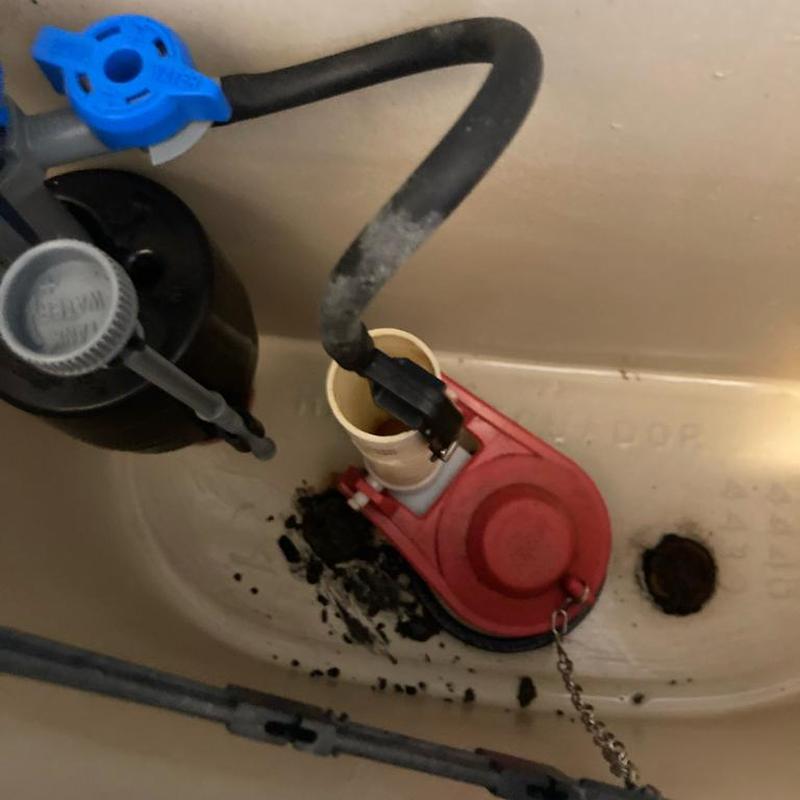 Flush valve gasket replacement inside toilet tank Flush valve gasket replacement inside toilet tank