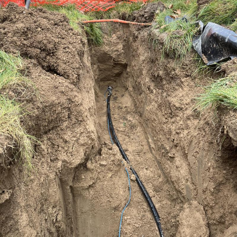 Main water line replacement in dug trench