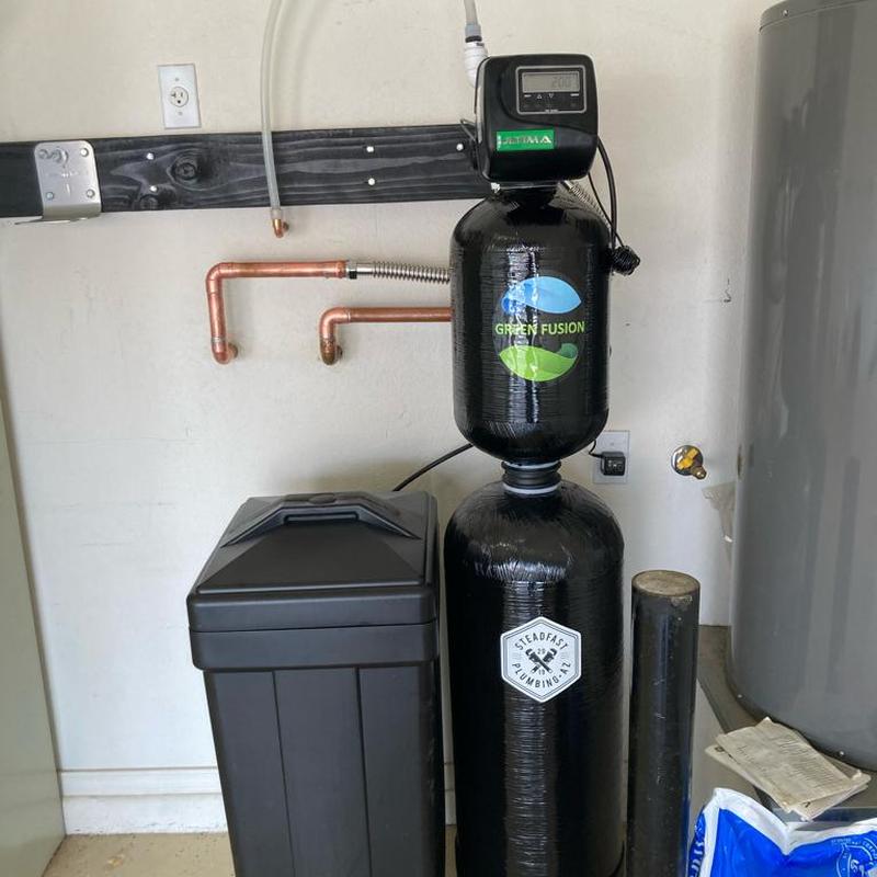 Green Fusion 1500 water softening system installed
