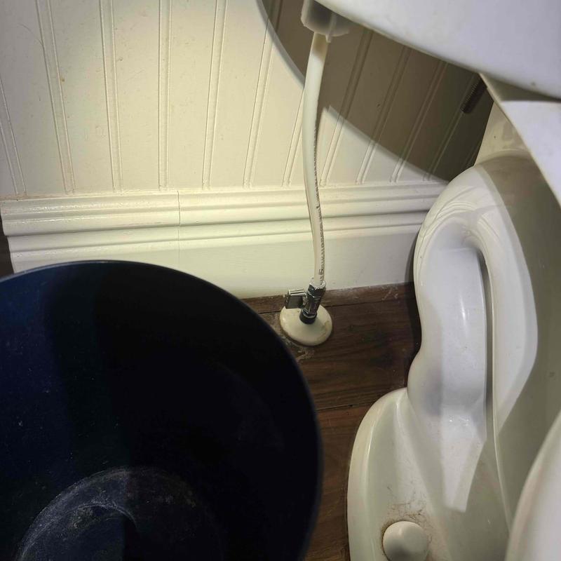 Toilet water supply line connection with shutoff valve