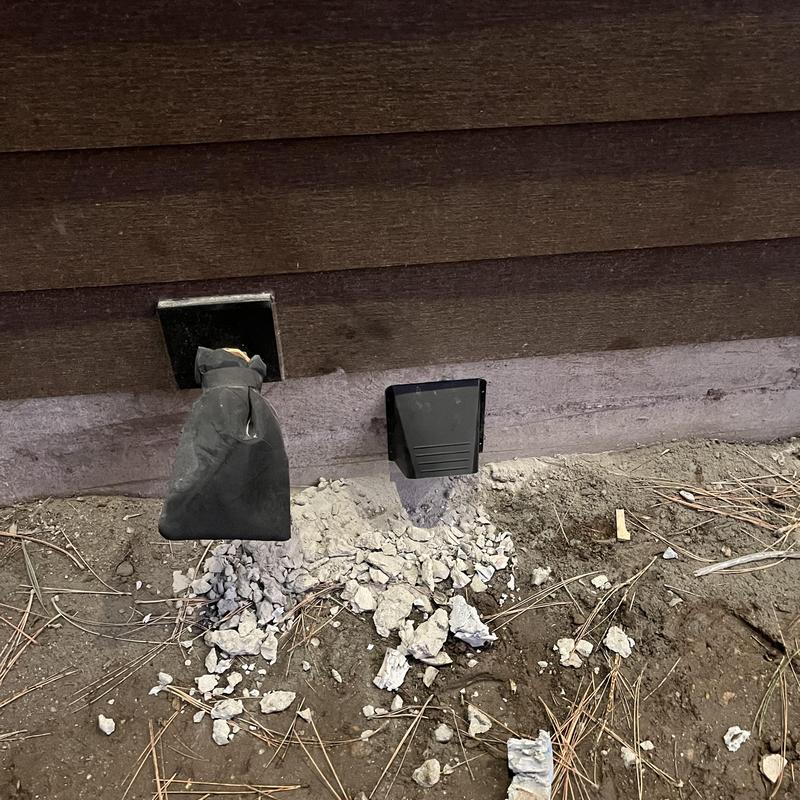 Dryer vent with new exterior vent cover installed Dryer vent with new exterior vent cover installed