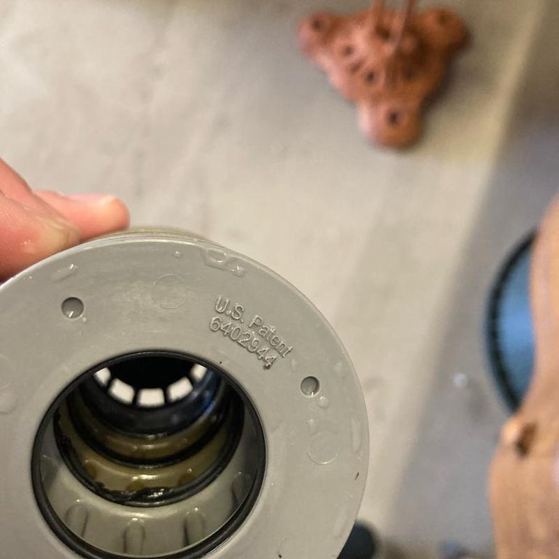 Water softener seal stack kit close-up view