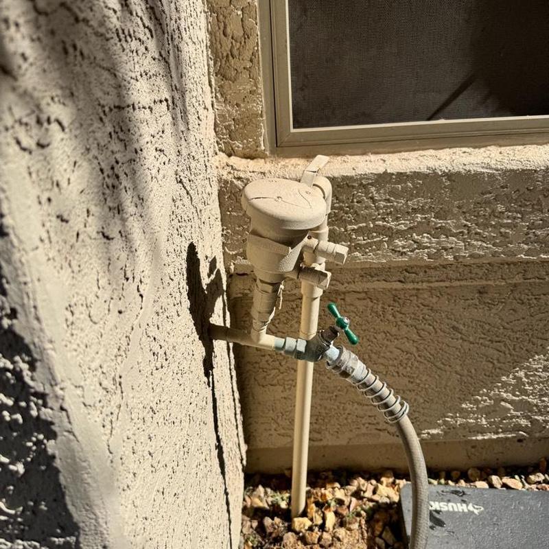 Pool fill vacuum breaker with ball valve and hose