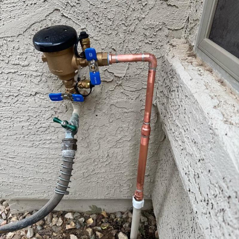 Pool fill vacuum breaker with copper piping installation