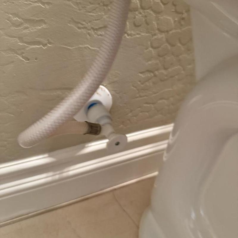 Toilet supply angle stop and supply line installation Toilet supply angle stop and supply line installation