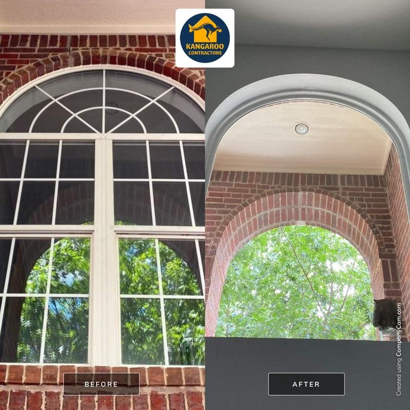 Arched entryway window removal and opening restoration