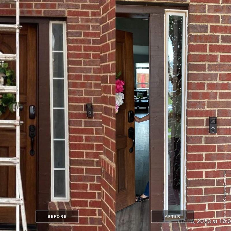 Entryway sidelite windows with tempered rain glass upgrade