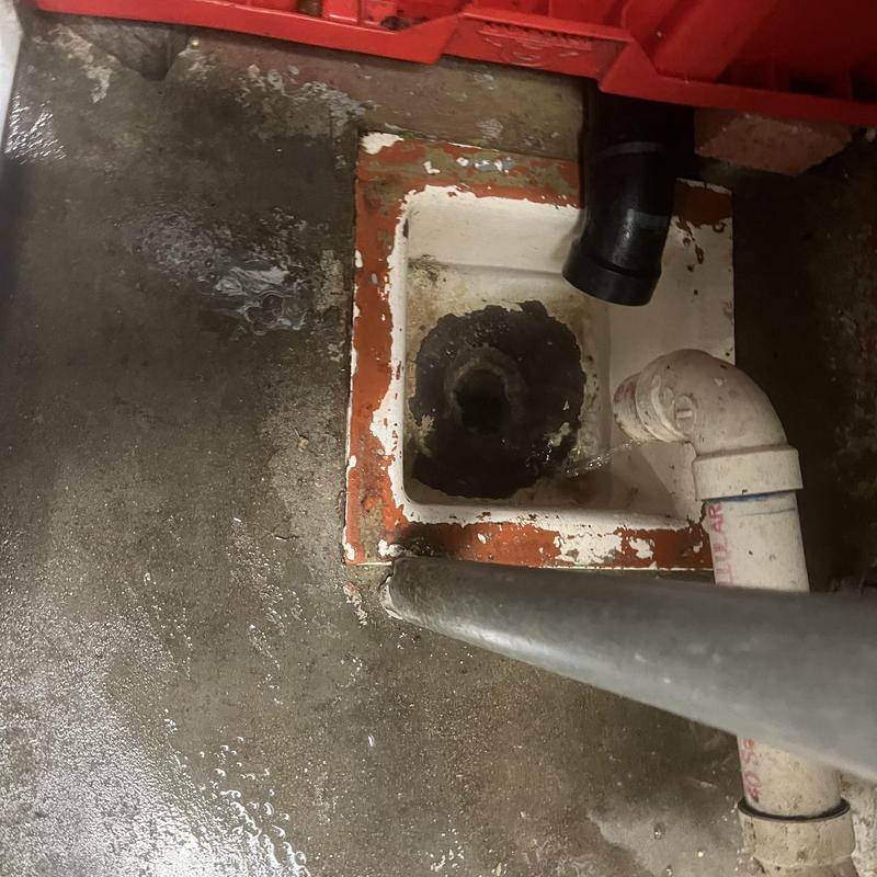 Grease interceptor inlet with connected drain pipes Grease interceptor inlet with connected drain pipes