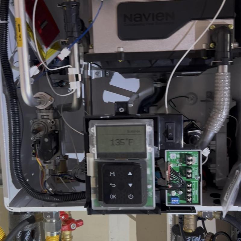 Navien tankless water heater control panel at 135°F Navien tankless water heater control panel at 135°F