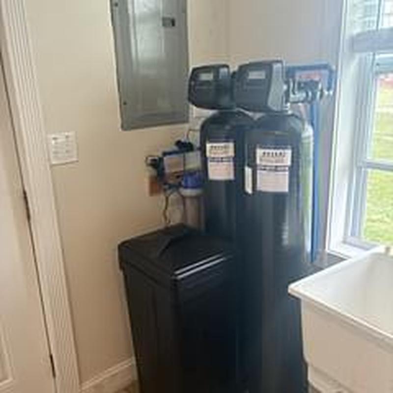Water softener and iron filter system installation
