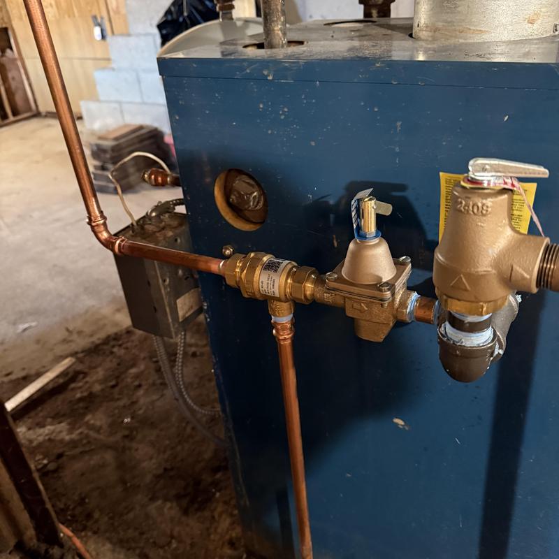 Boiler piping and pressure relief valve installation