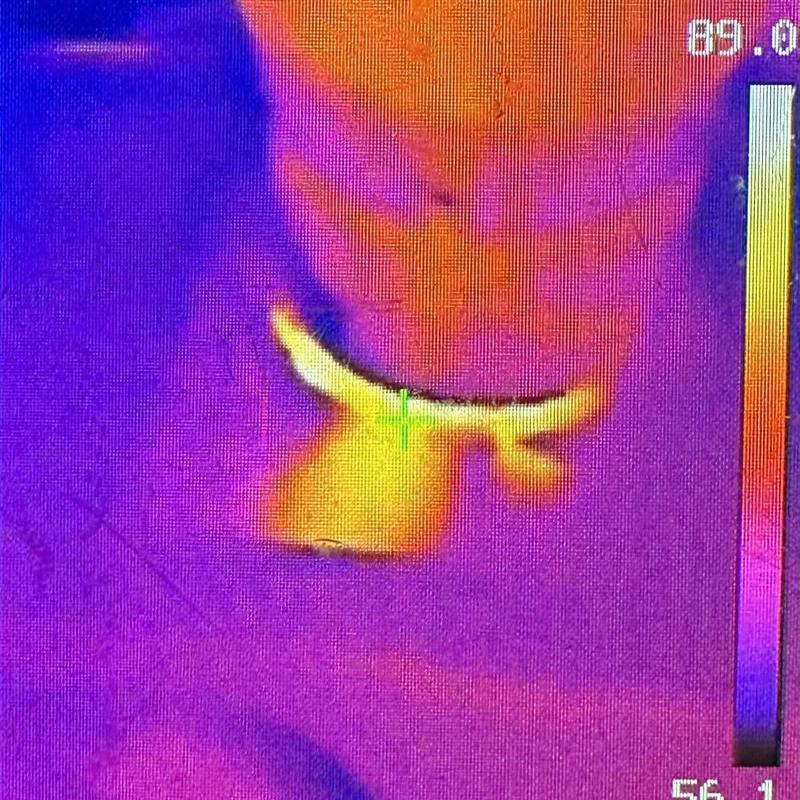 Pipe thermal imaging showing heat variations