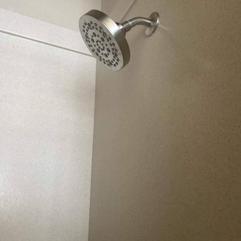 Delta single handle shower faucet and showerhead installed