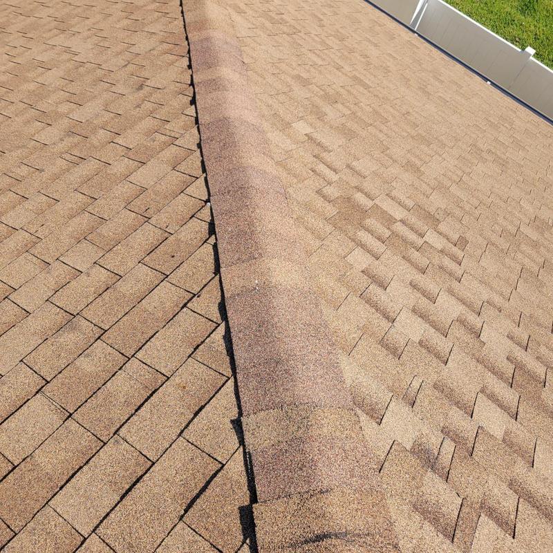 Asphalt shingle roof with ridge cap installation in Cape Coral