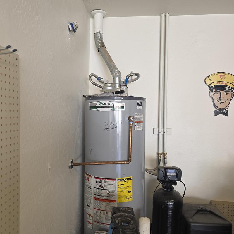 Water heater with new anode rod and flush service