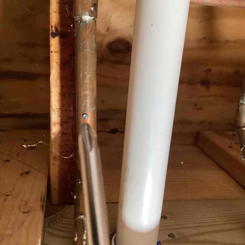 34 copper pipe leak repair near water heater elements