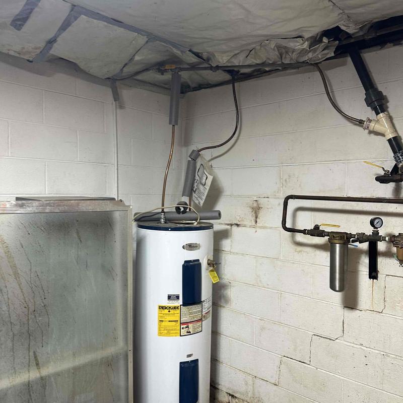 Water heater and regulator installation in basement