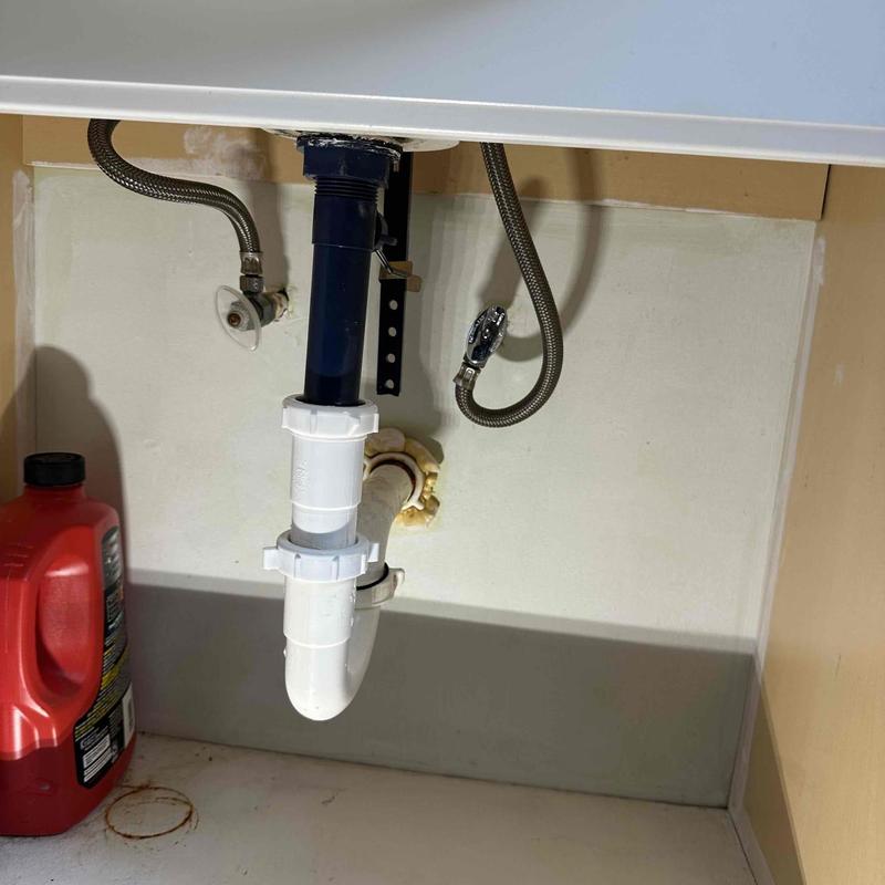 Pop up drain and cold shut off valve under sink