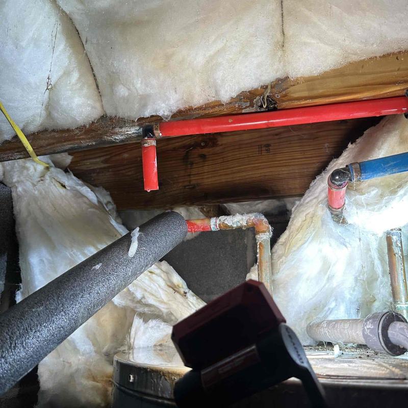 34 PEX hot water line with insulation in crawlspace