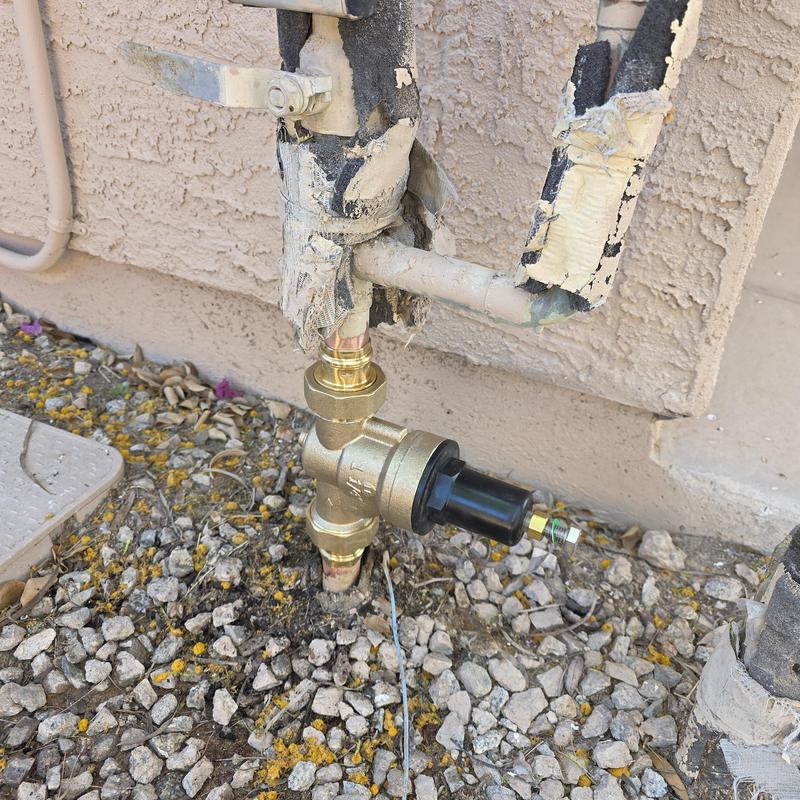 Pressure reducing valve installed on outdoor water line