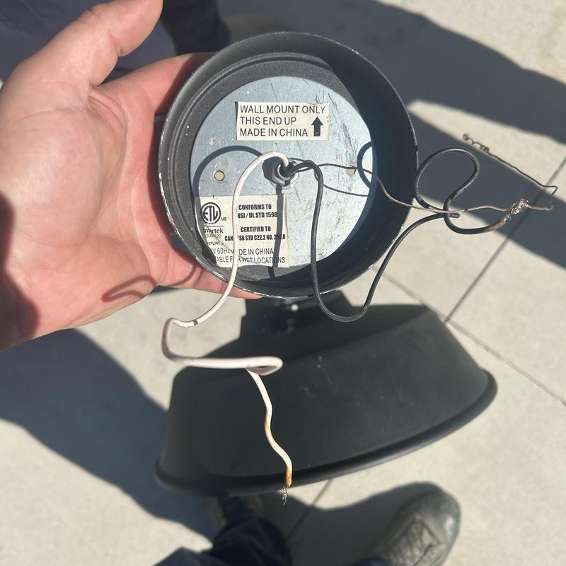 Exterior light fixture wiring during repair in Middleton ID Exterior light fixture wiring during repair in Middleton ID