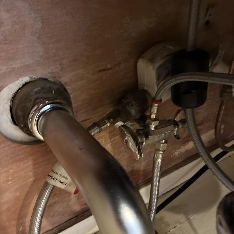 Kitchen faucet angle stop valve and supply lines