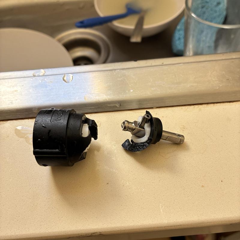 Moen kitchen faucet cartridge removed for replacement