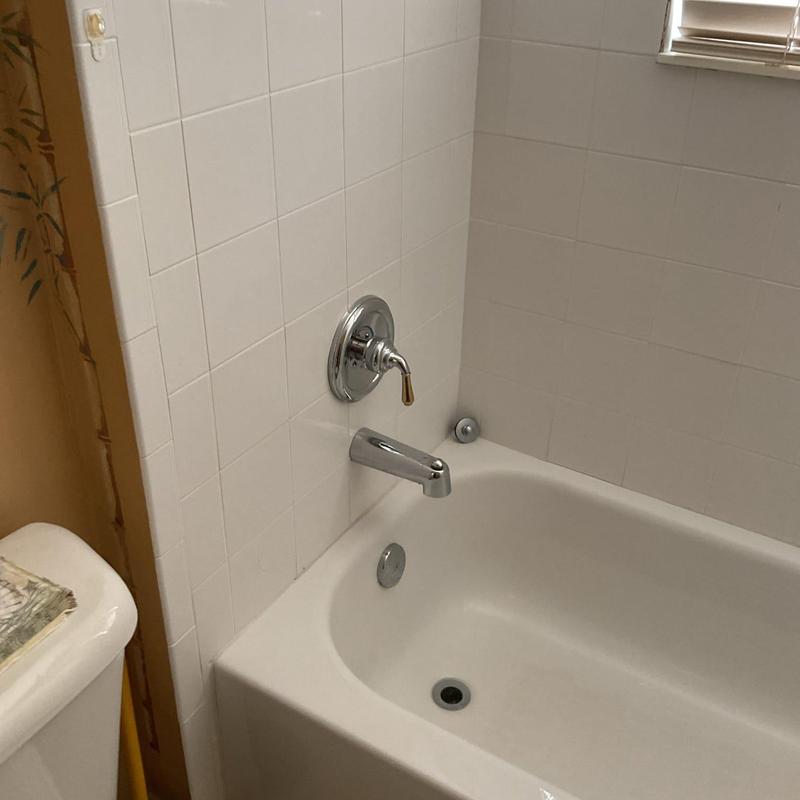 Toto bathtub spout and control valve installed