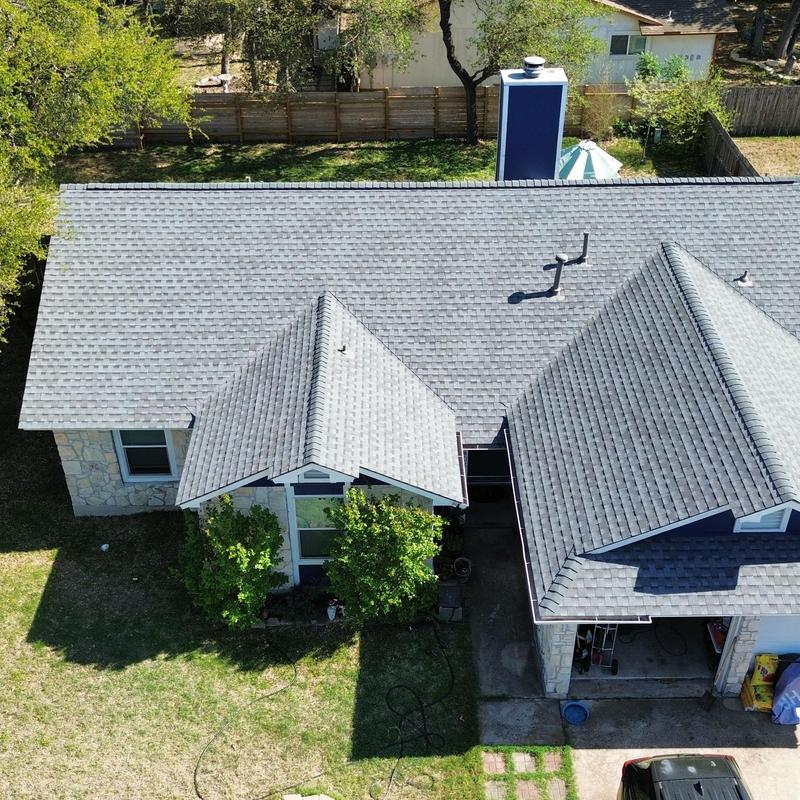 GAF pewter gray shingle roof with ridge vent installed GAF pewter gray shingle roof with ridge vent installed