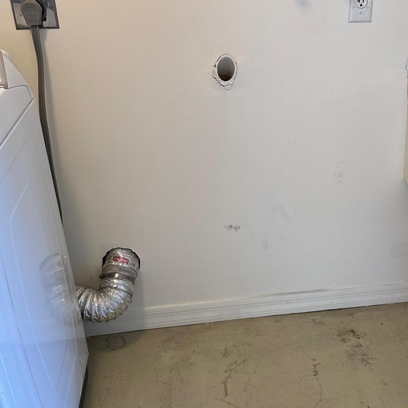 Washing machine vent hose disconnected from wall