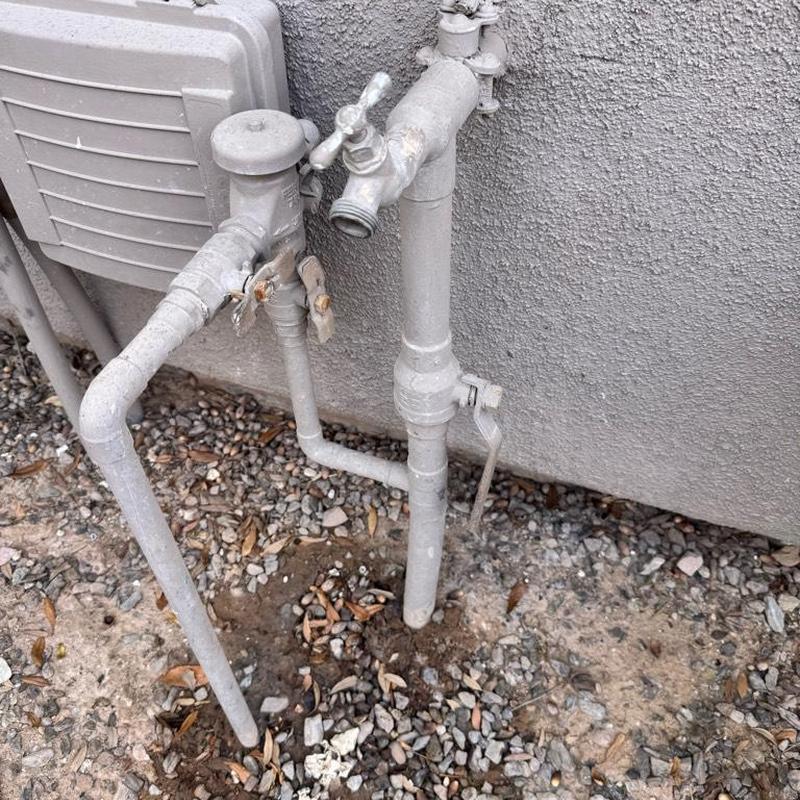 Outdoor water shutoff valve and piping with faucet