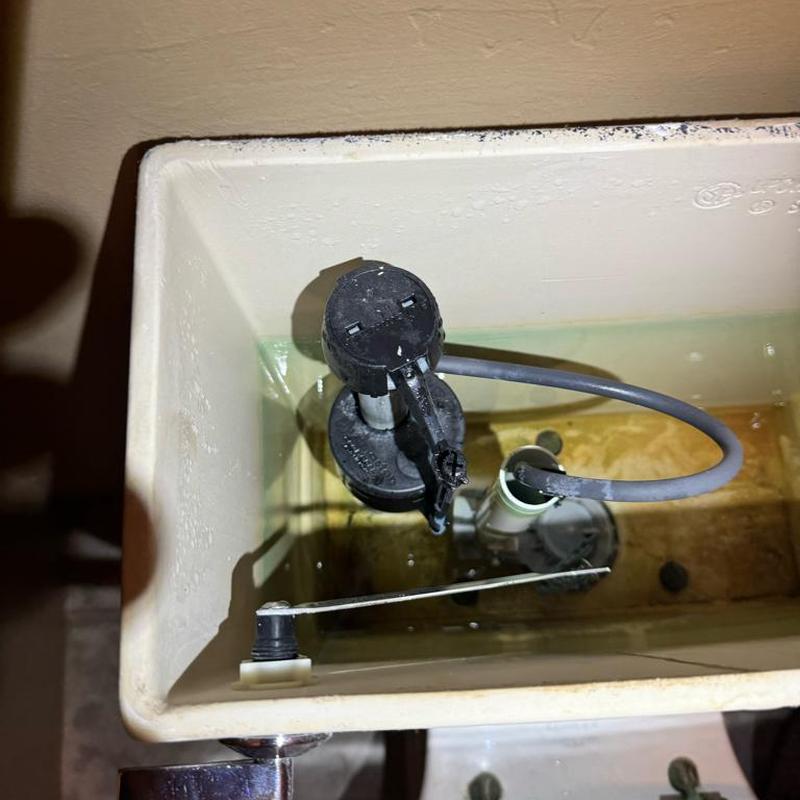 Toilet fill valve and float mechanism inside tank Toilet fill valve and float mechanism inside tank