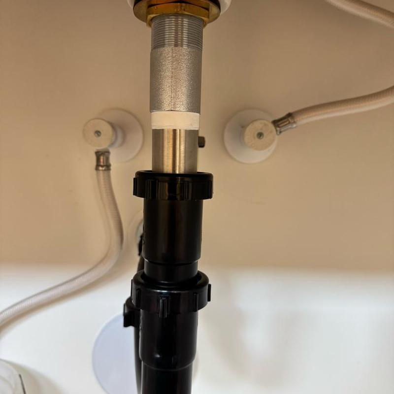 Sink drain piping and water supply angle stops installation