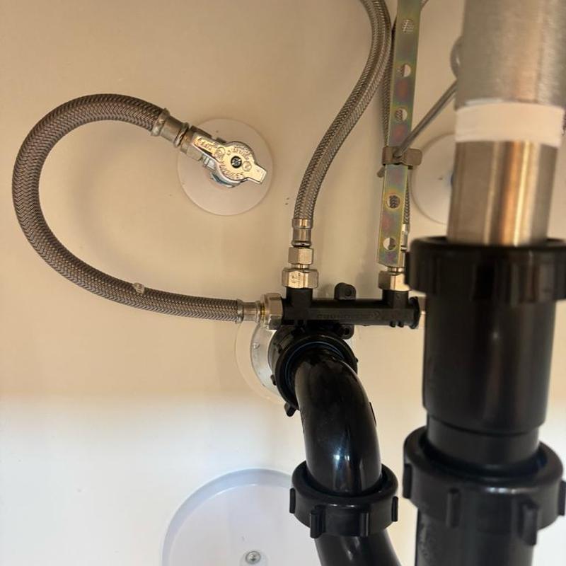 Water heater recirculating pump and new angle stops installation