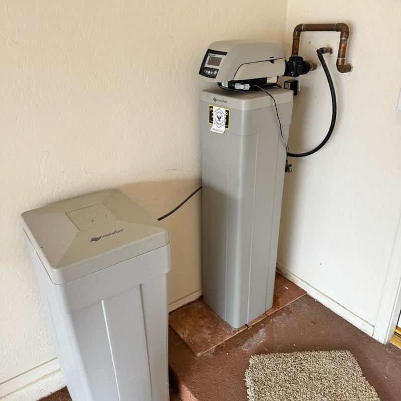 Green Fusion 1000 water softener with new copper connections