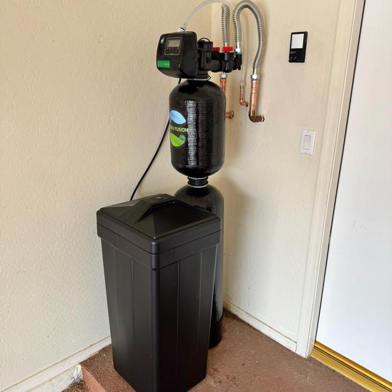 Green Fusion 1000 water softener with new copper piping