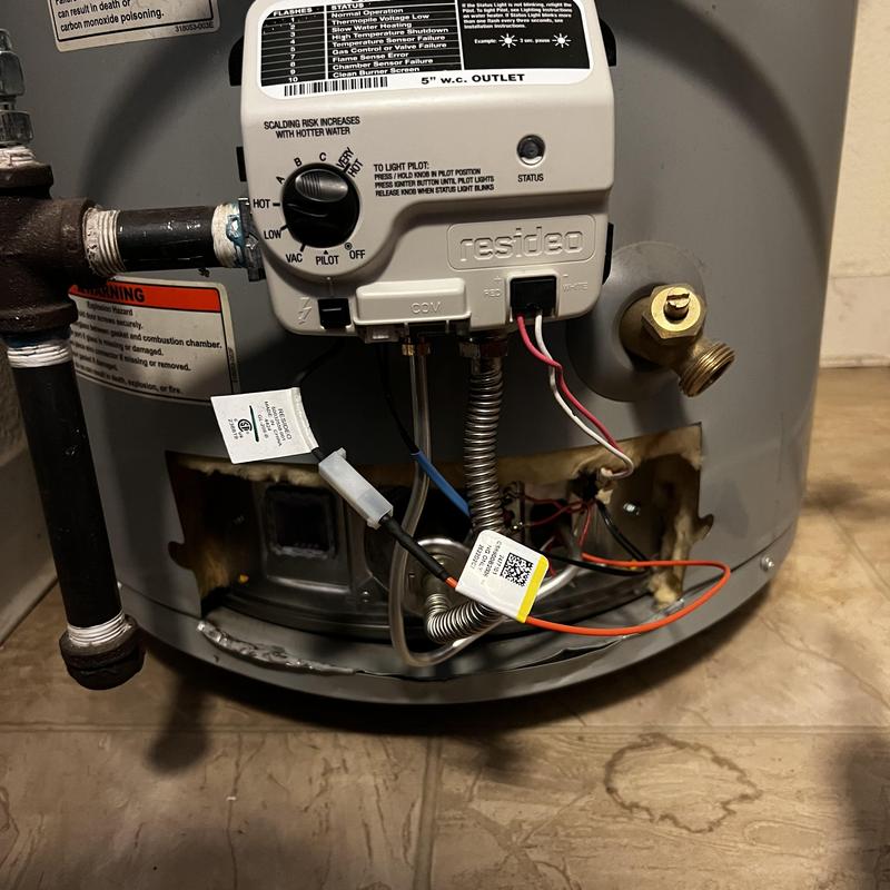 Water heater pilot assembly with wiring and controls