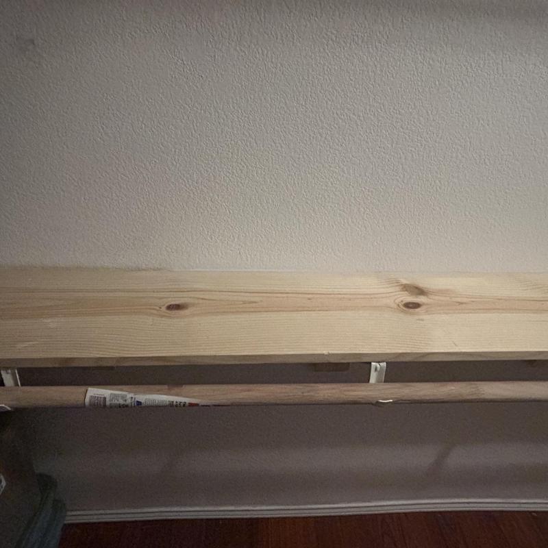Custom wooden closet shelf in Fort Worth closet