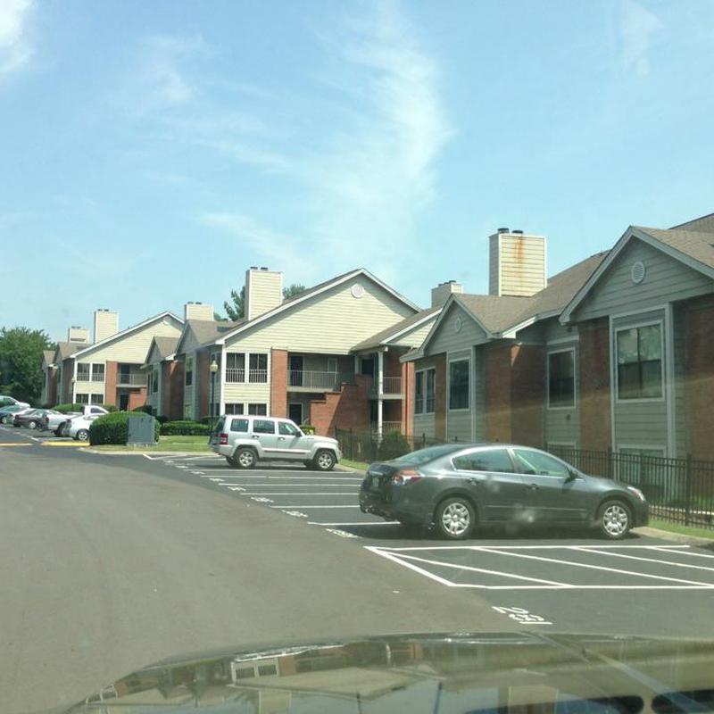 Asphalt shingle roofs on apartment complex buildings